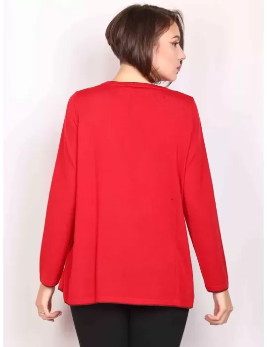 Francesca Mercuriali Italian knitwear | Red all wool A shape sweater