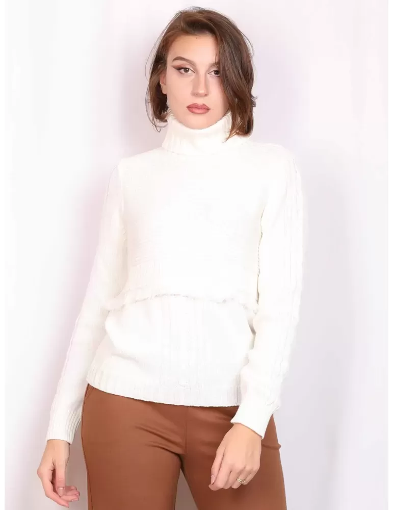 Francesca Mercuriali white merino wool turtleneck sweater Francesca Mercuriali white merino wool turtleneck sweater