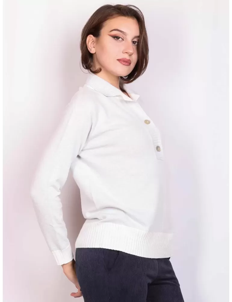 Riva Tricot Maglificio di Nibionno | Maglia polo cashmere grigio perla