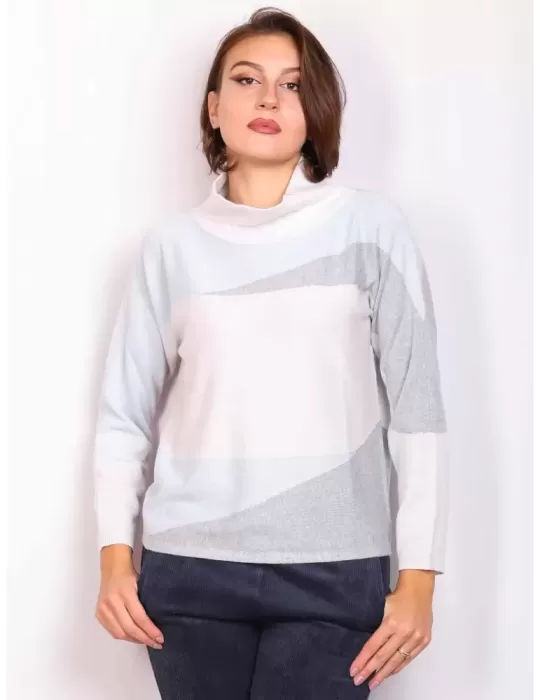 Frida Madè Italy | Pearl grey silk cashmere wool turtleneck sweater Frida Madè Italy | Pearl grey silk cashmere wool turtleneck sweater
