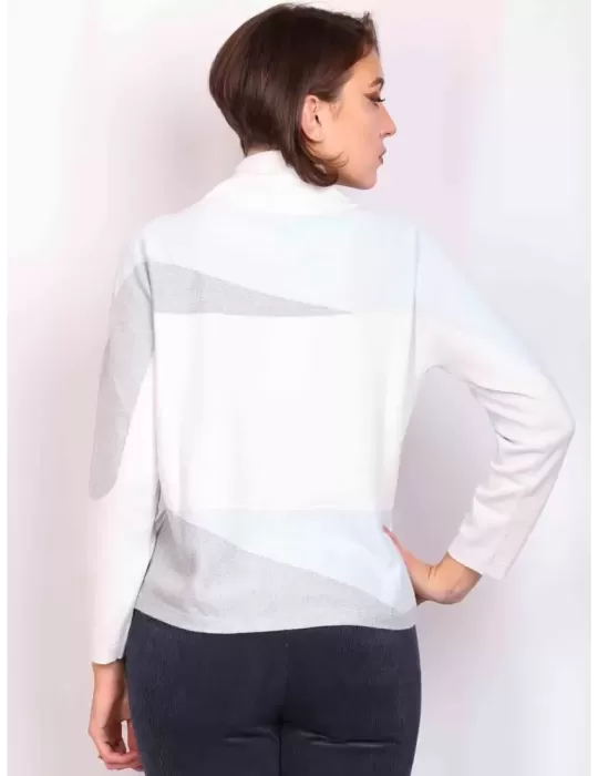 Frida Madè Italy | Pearl grey silk cashmere wool turtleneck sweater