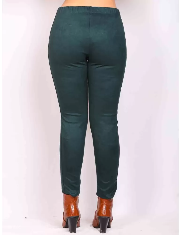 Paz Torras online | Pantaloni verde petrolio legging fuseaux alcantara