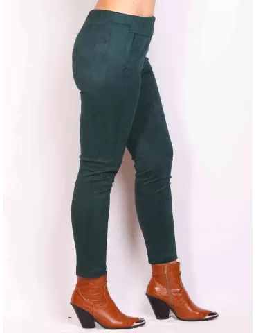Paz Torras online | Pantaloni verde petrolio legging fuseaux alcantara 2