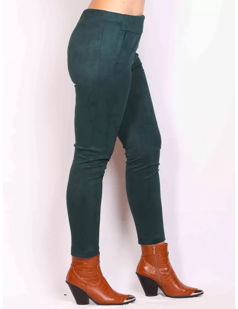 Paz Torras online | Pantaloni verde petrolio legging fuseaux alcantara