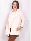 Volpato Italy  Plus size available milky white double breast coat