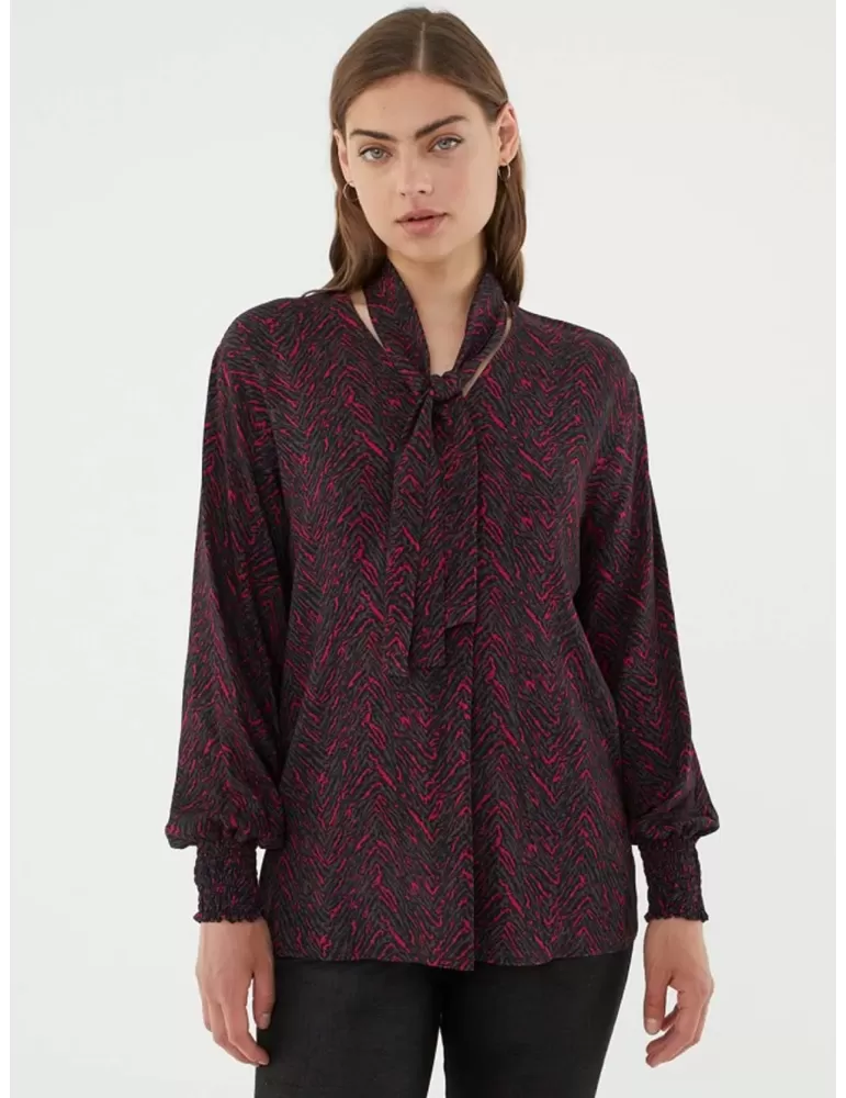 Paz Torras online | Camicia blusa fantasia con sciarpetta fino alla 54 Paz Torras online | Camicia blusa fantasia con sciarpetta fino alla 54