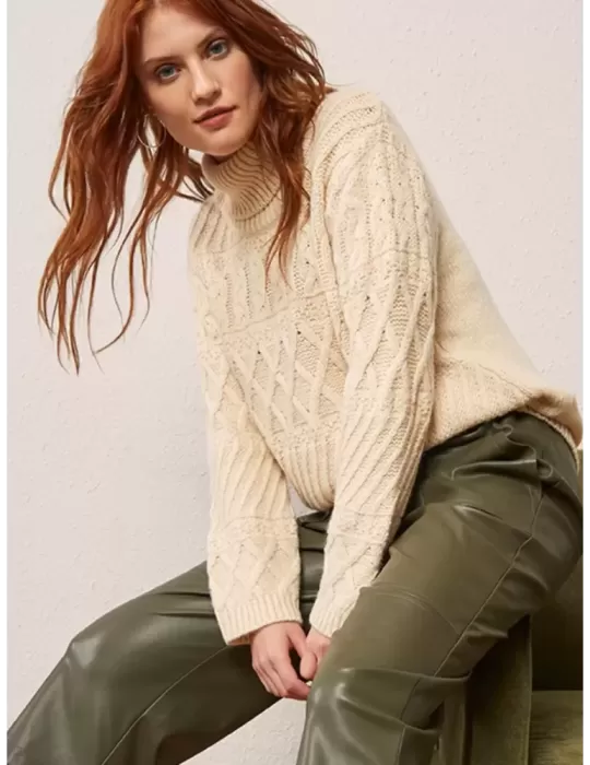 Buy Paz Torras online | Military green faux leather palazzo trousers Buy Paz Torras online | Military green faux leather palazzo trousers