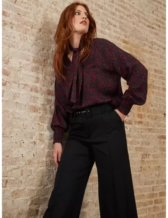 Thick jersey bi-stretch black palazzo trousers by Paz Torras Thick jersey bi-stretch black palazzo trousers by Paz Torras