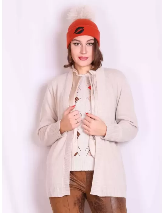 Giacca lunga beige misto cashmere collo nylon Riva Tricot fino alla 56 Giacca lunga beige misto cashmere collo nylon Riva Tricot fino alla 56