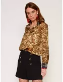 Francesca Mercuriali animal printed silk satin shirt