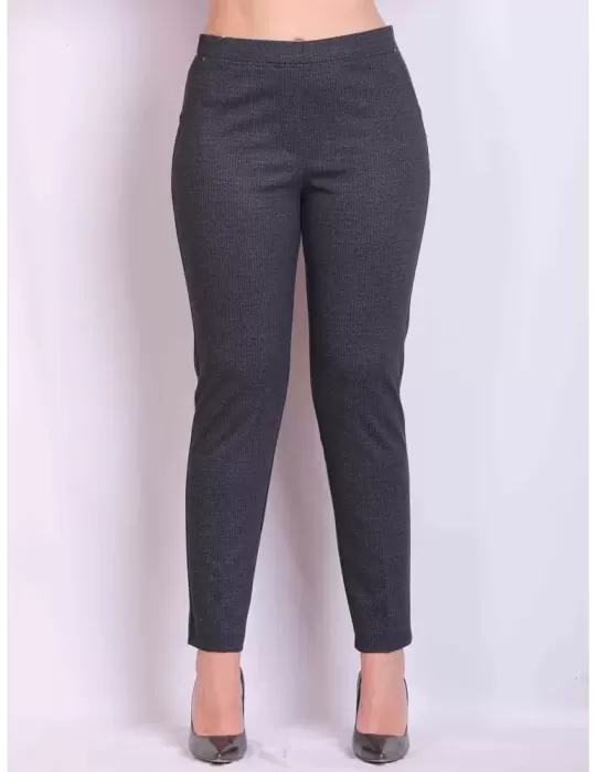 Blue and grey pattern push up high waist cigarette trousers Blue and grey pattern push up high waist cigarette trousers