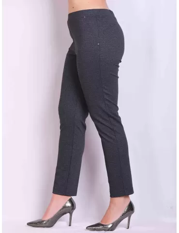 Blue and grey pattern push up high waist cigarette trousers 2