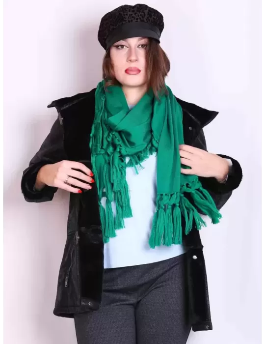 Black ecological sheepskin jacket coat