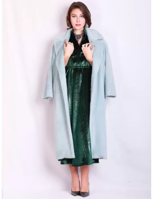 Maesta Milano Italy | Dark green lurex velvet midi formal dress
