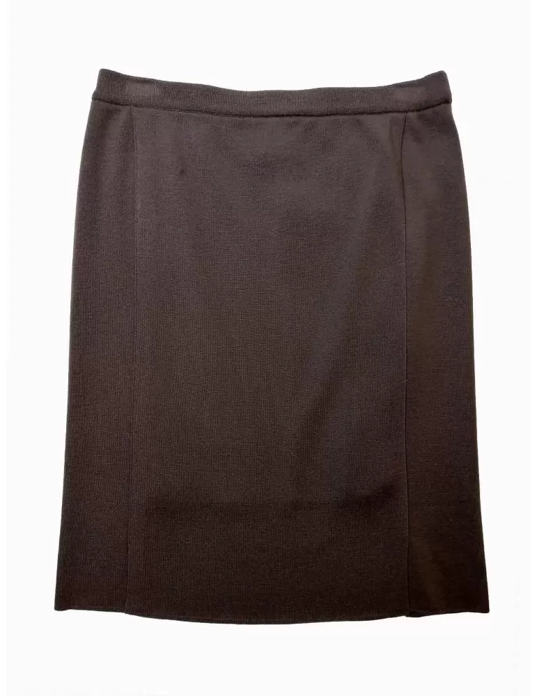 Brown wool pencil skirt deals