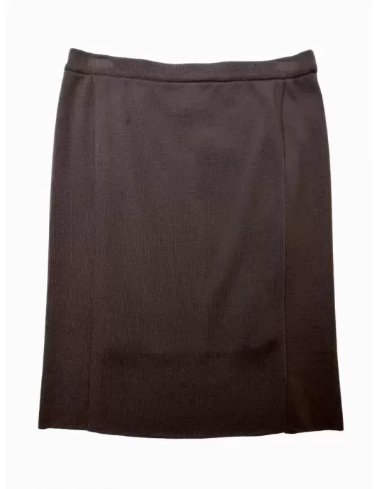 Aldo Colombo Italy | Brown merino wool pencil skirt with splits Aldo Colombo Italy | Brown merino wool pencil skirt with splits