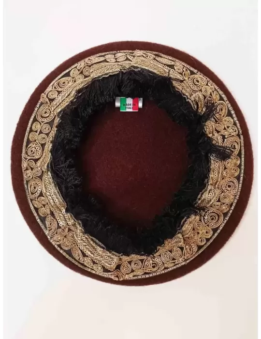 Compit Italian Winter Hats | Fuchsia cashmere sequins and fur beanie