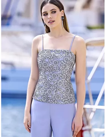 Sonia Pena 1230023 | Light blue three pieces jacket and pants suit 2