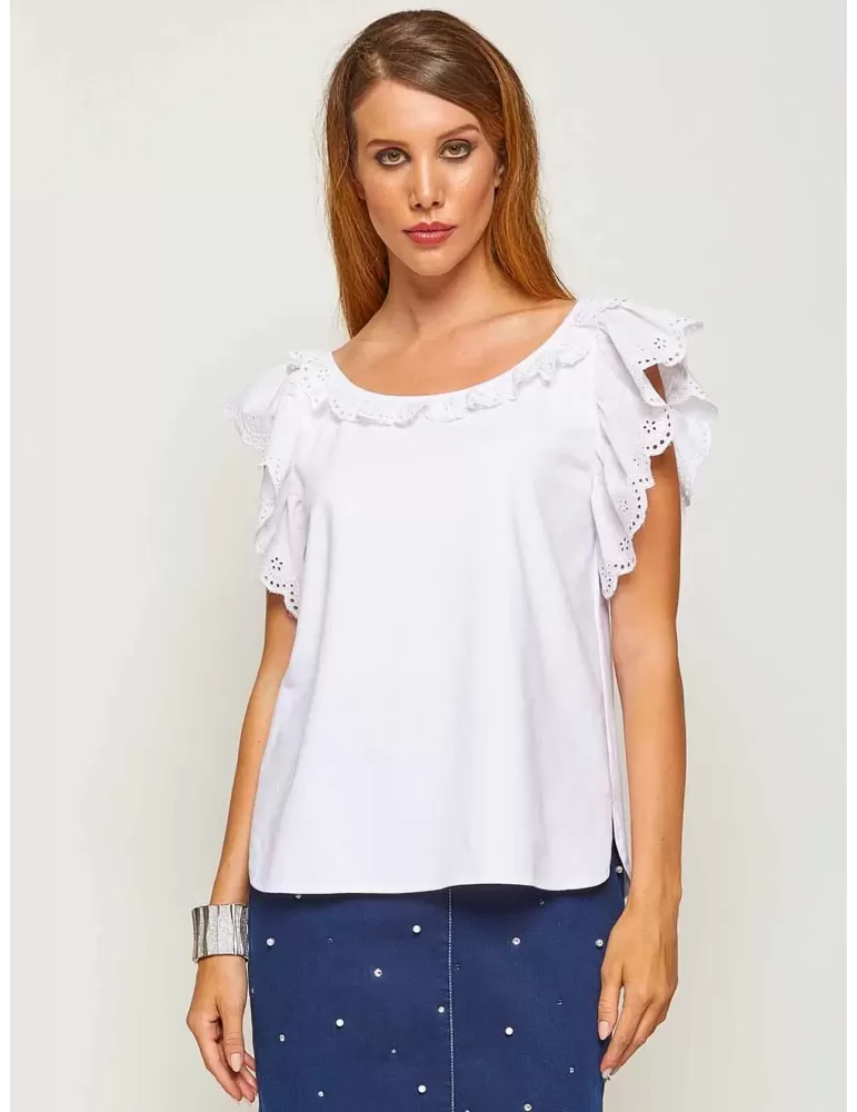 Canotta pizzo bianca sales