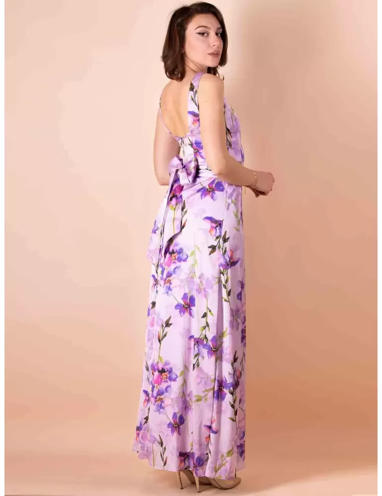 Silk long kimono floral caftan dress by Casting Collection