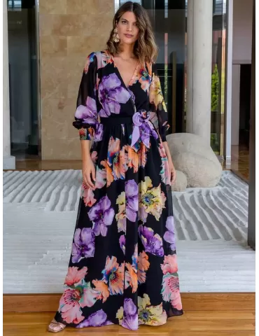 Abito hotsell fiori lungo