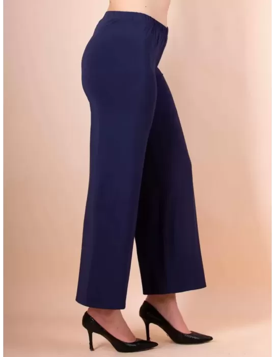 Francesca Mercuriali pull on blue jersey palazzo trousers