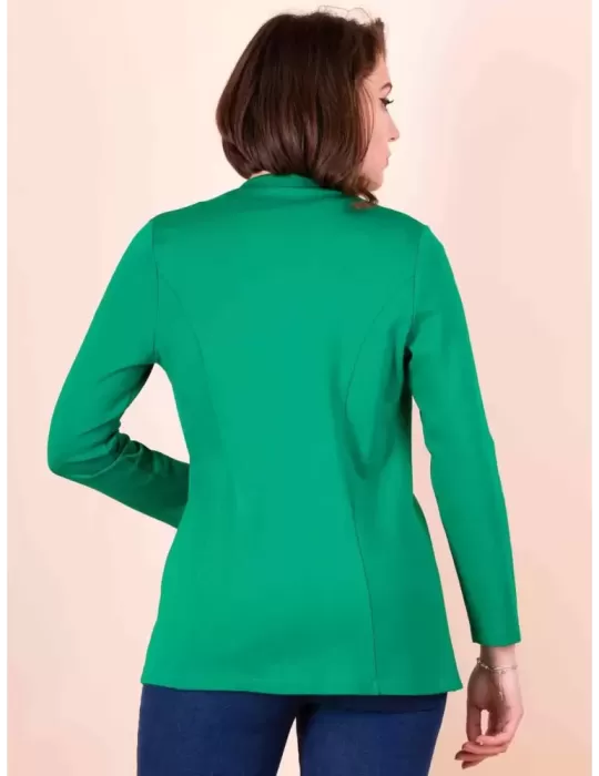 Volpato Emerald Green open long Blazer Jacket Plus size available