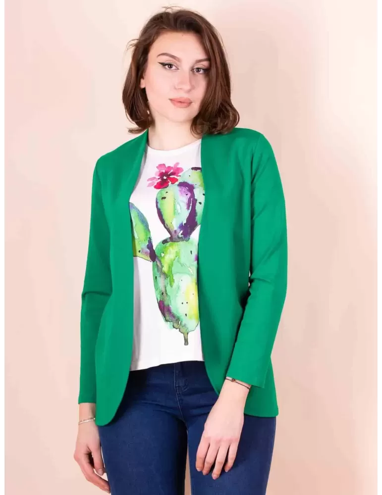 Volpato 2023 | Giacca smocking aperta jersey verde smeraldo fino tg 58