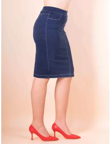Francesca Mercuriali blue denim wrapping pencil skirt 2