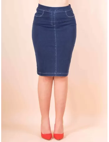 Francesca Mercuriali blue denim wrapping pencil skirt