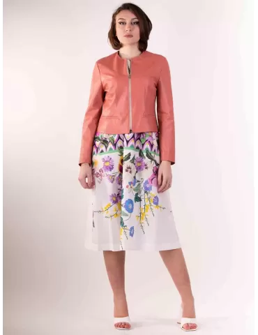 Plus size pink faux leather jacket hotsell