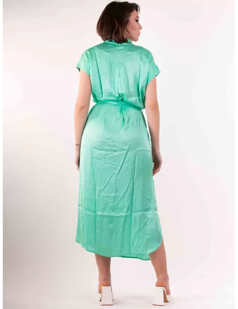 Fuego Woman online | Abito lungo verde aperto con ricami fino alla 54