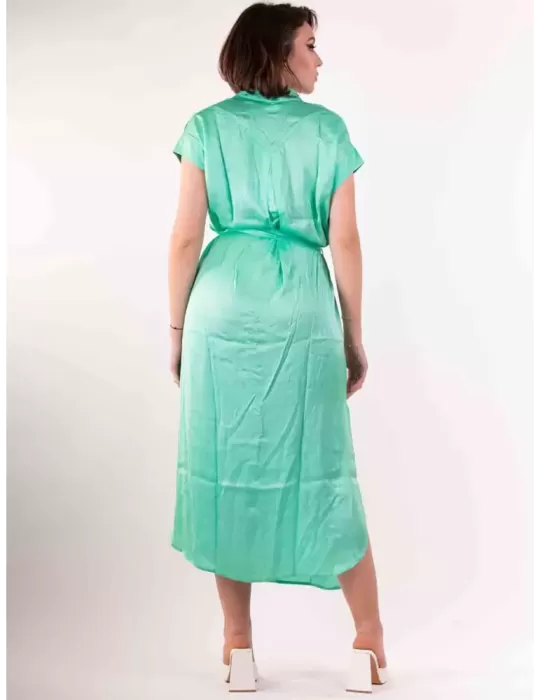 Fuego Woman online | Abito lungo verde aperto con ricami fino alla 54