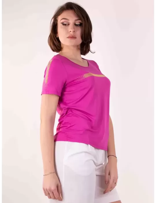 Francesca Mercuriali online | T-shirt fucsia borchie fino alla tg 58 Francesca Mercuriali online | T-shirt fucsia borchie fino alla tg 58