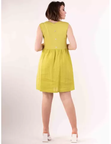Rubamori plus size and pregnant acid green linen sundress 2