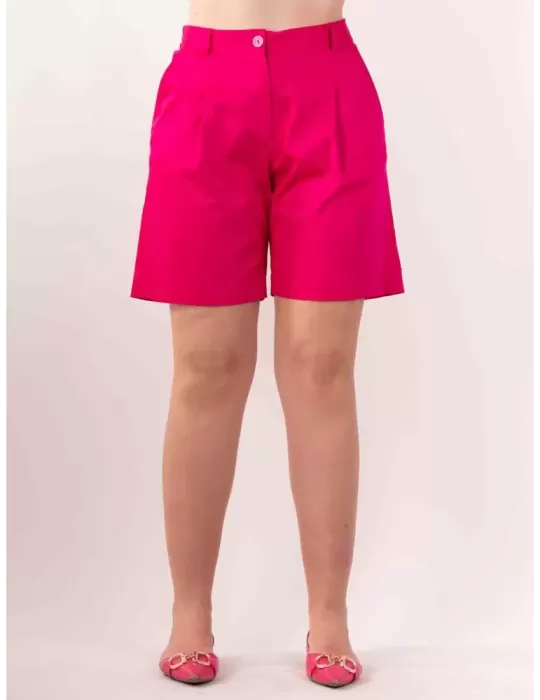 Zanetti Italy fuchsia cotton bermuda short trousers pants | Plus size Zanetti Italy fuchsia cotton bermuda short trousers pants | Plus size
