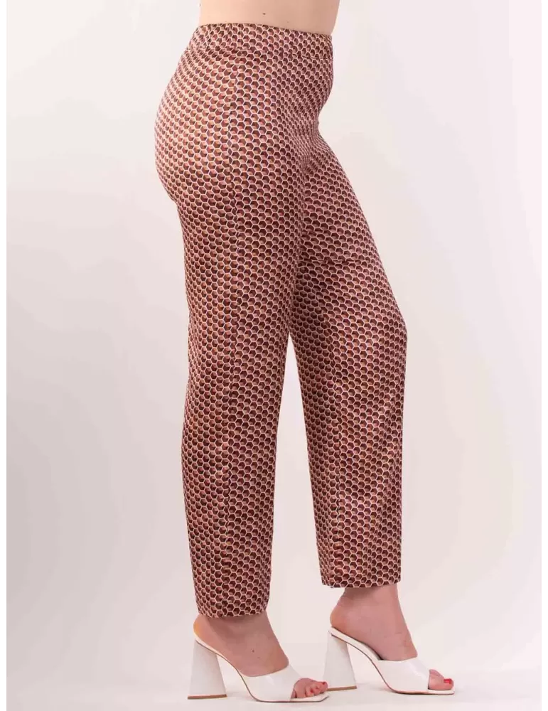 Frida Madè online | Pantaloni palazzo raso di seta sul marrone