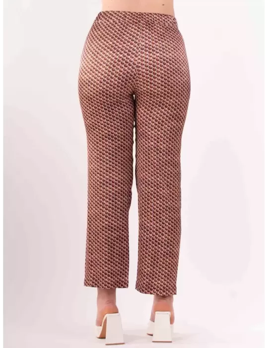 Frida Madè online | Pantaloni palazzo raso di seta sul marrone