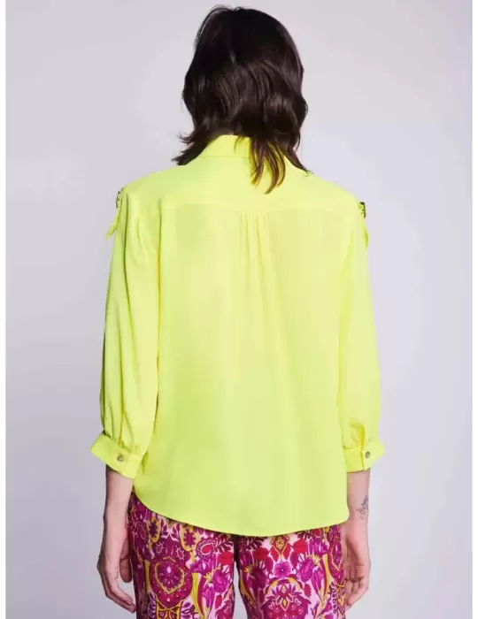 Camicia ampia misto seta giallo limone fino alla tg 54 | Zanetti 1965