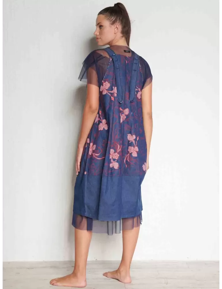 Abito jeans salopette denim cotone blu | My Day oversize online