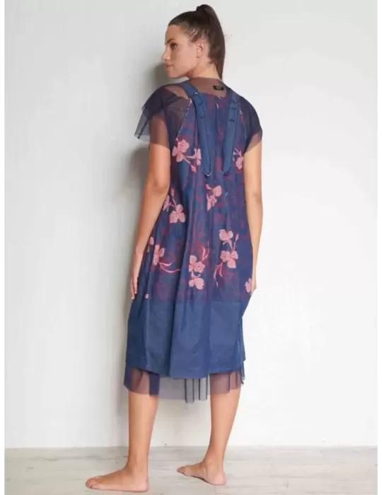 Abito jeans salopette denim cotone blu | My Day oversize online