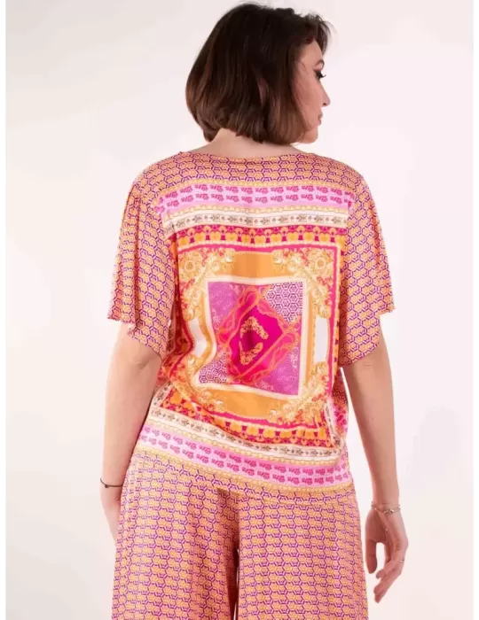 Frida Madè 2023 | White t-shirt fuchsia and orange front printed