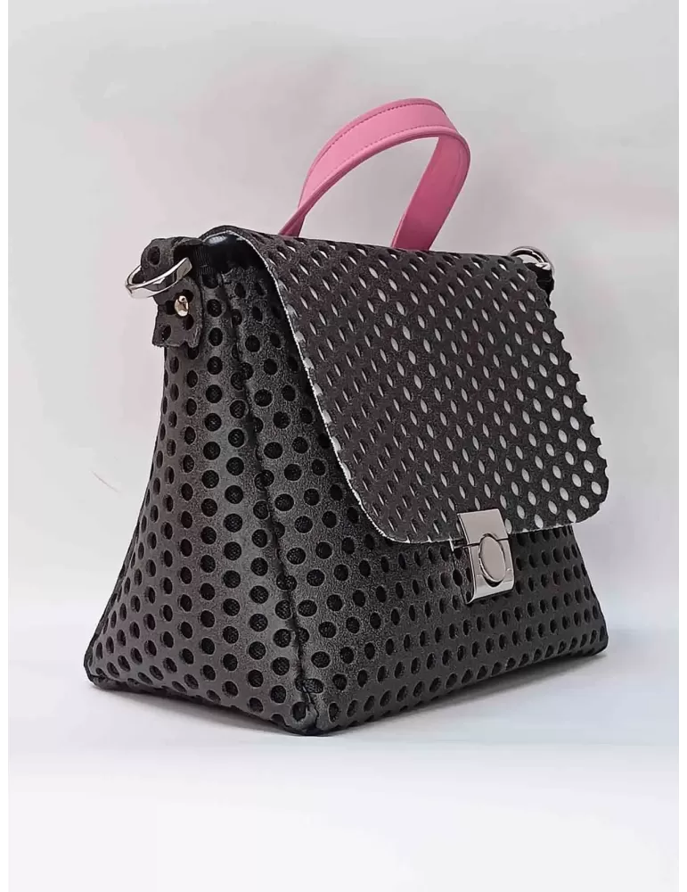 My day accessories | Borsa cartella nera in neoprene con manico giallo