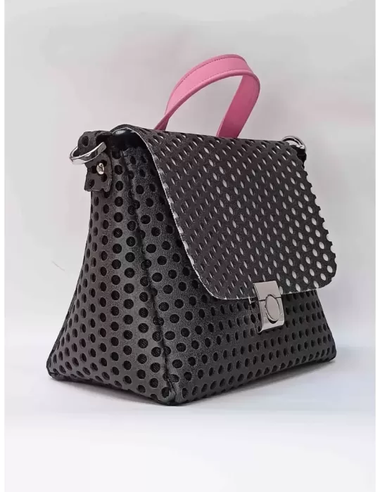 My day accessories | Borsa cartella nera in neoprene con manico giallo