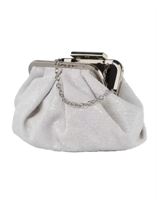 Anna Cecere bags | Borsa gioiello borsellino di paillettes bianche acd04