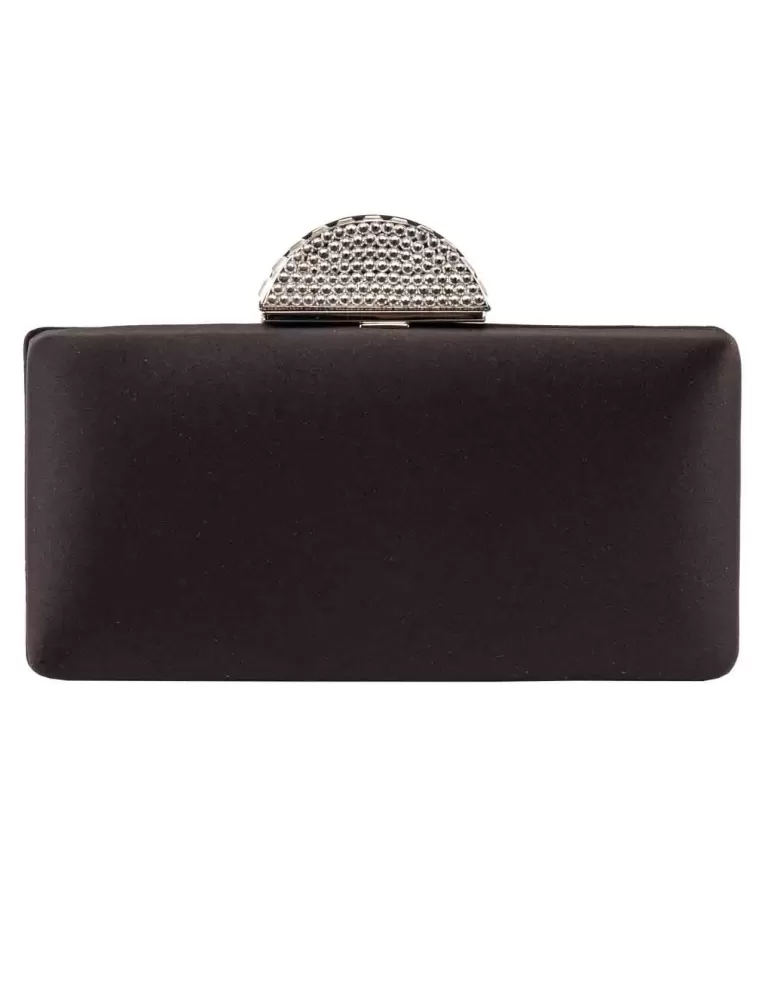 Anna Cecere black silk purse formal bag with jewel closure Anna Cecere black silk purse formal bag with jewel closure