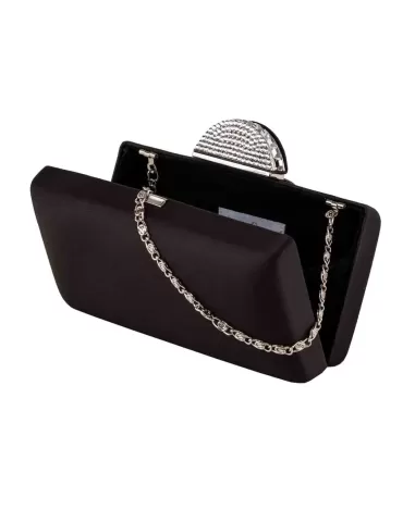 Anna Cecere bags | Borsa piccola raso nero chiusura strass ac5140 2