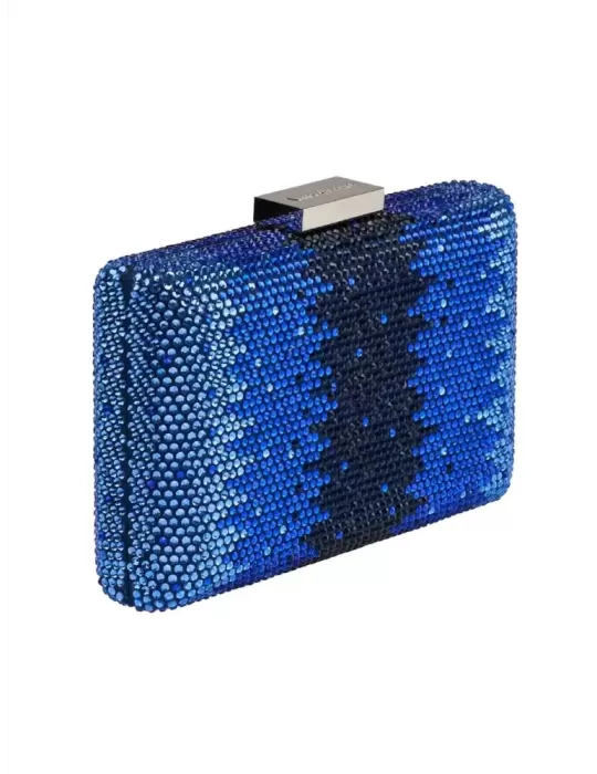 Anna Cecere bags | Borsa gioiello in raso azzurro e strass aca 052