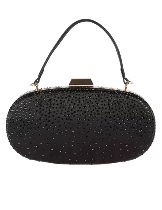 Anna Cecere bags | Borsa cerimonia ovale in raso nero e strass aca0113 Anna Cecere bags | Borsa cerimonia ovale in raso nero e strass aca0113