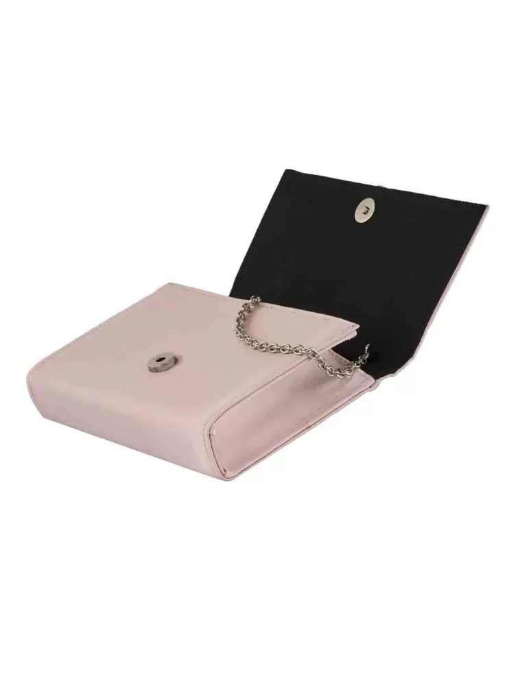 Anna Cecere bags | Borsa gioiello raso rosa e catena di strass aca630